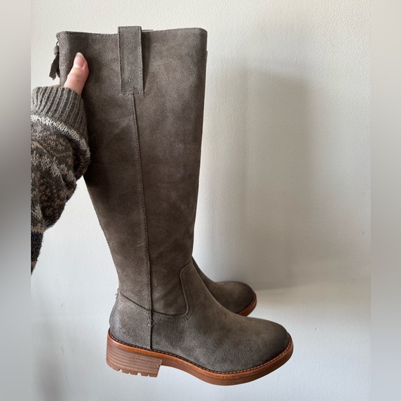 NWOT Sofft Taupe Suede Knee-High Riding Boots - Picture 3 of 8